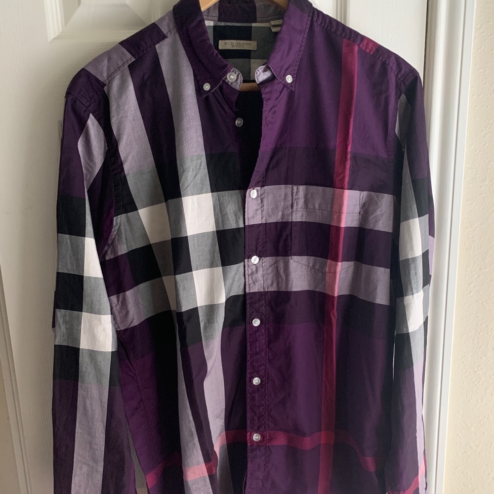 Authentic Men’s Purple Burberry Shirt